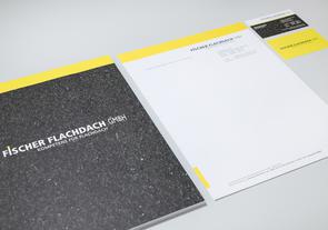 Fischer Flachdach Geschäftsausstattung Visitenkarte Block